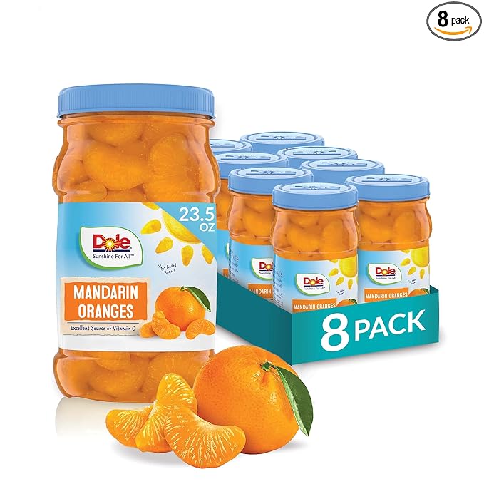 Dole Fruit Jars in 100% Fruit Juice, Gluten Free, Pantry Staples, 23.5 Oz Resealable Jars, 8 Count