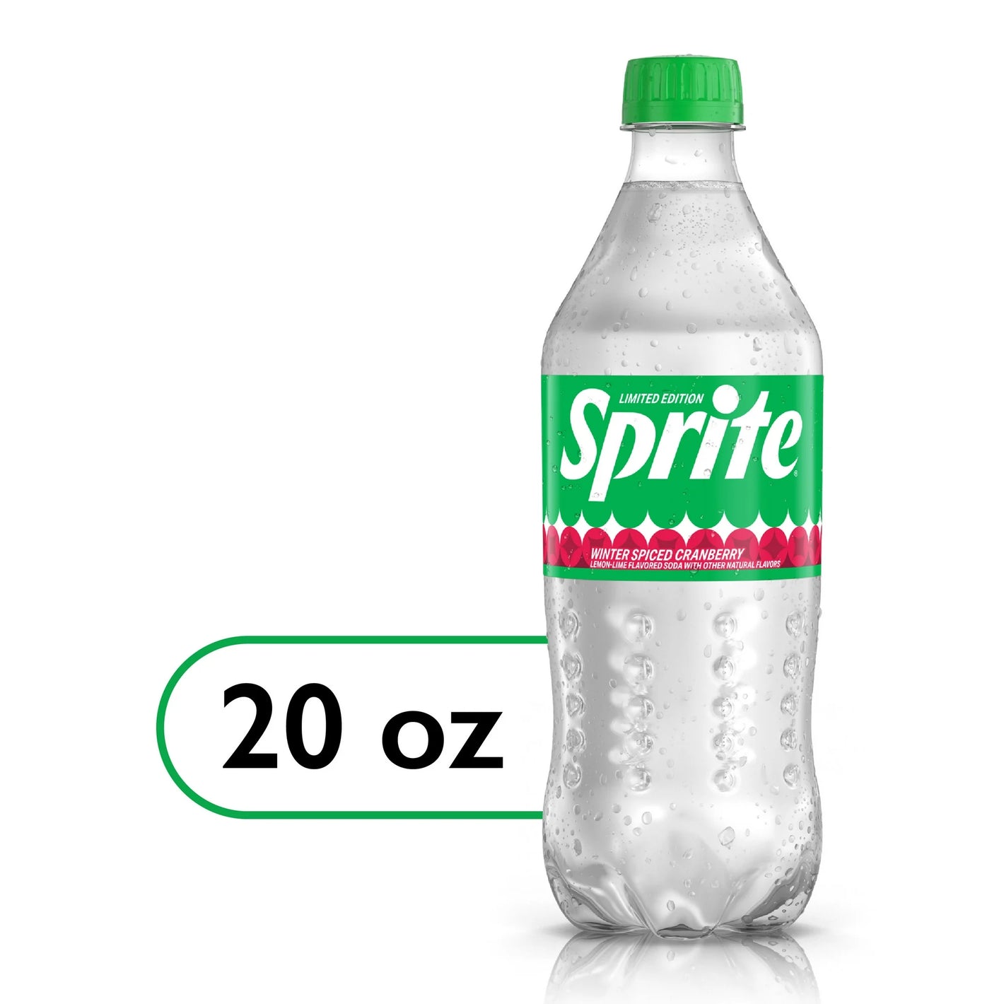 Sprite Winter Spiced Cranberry, Lemon Lime Soda Pop, 20 fl oz Bottle