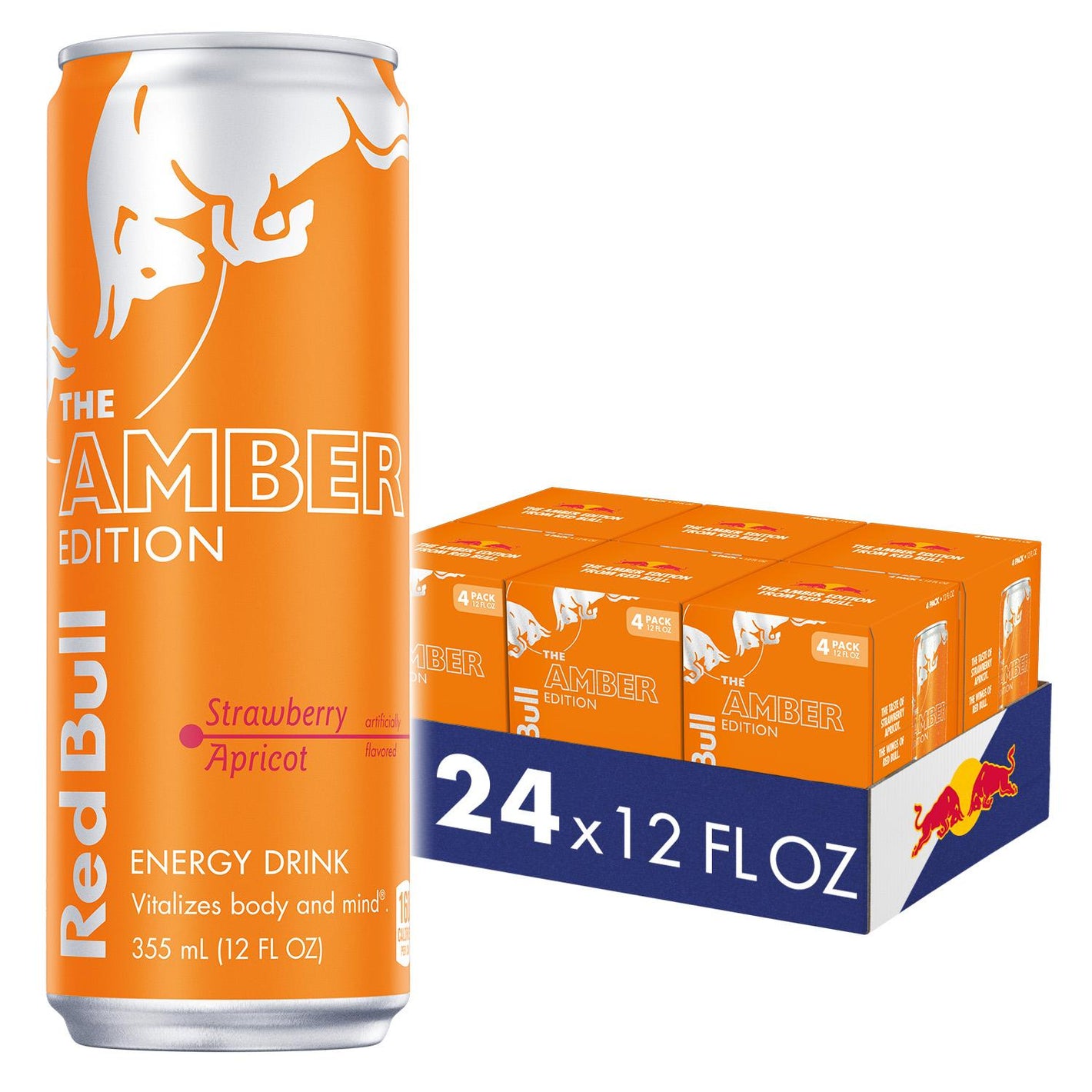 Red Bull Energy Drink, Strawberry Apricot, 12 Fl Oz 4 Pack (6 packs of 4)