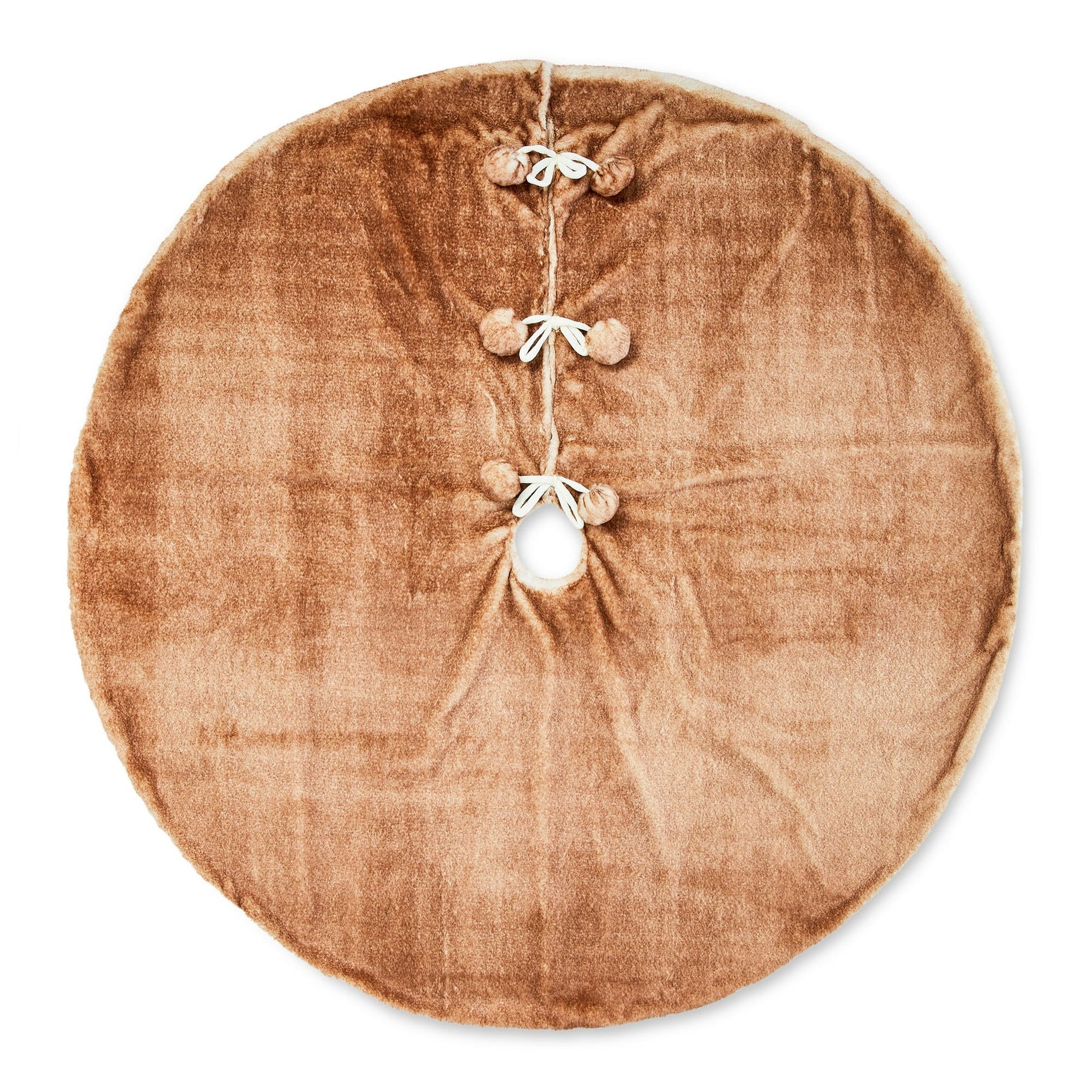 Brown Faux Fur Christmas Tree Skirt, 48" Diameter, by Holiday Time