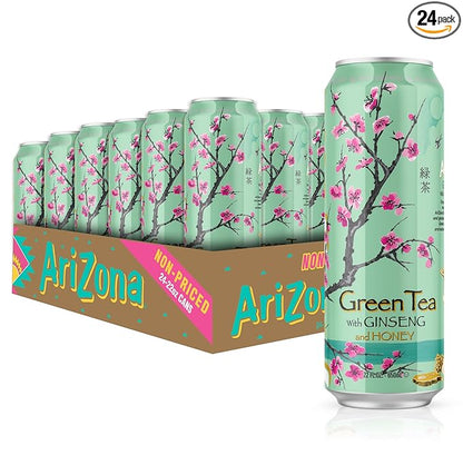 AriZona Green Tea with Ginseng and Honey - Big Can, 22 Fl Oz (Pack of 24)