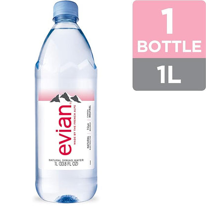 EVIAN Natural Spring Water, 1 LT