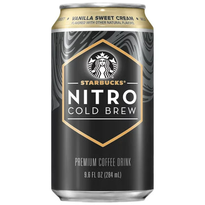 (8 Pack) Starbucks Nitro Cold Brew Vanilla Sweet Cream Premium Coffee Drink, 9.6 oz Cans