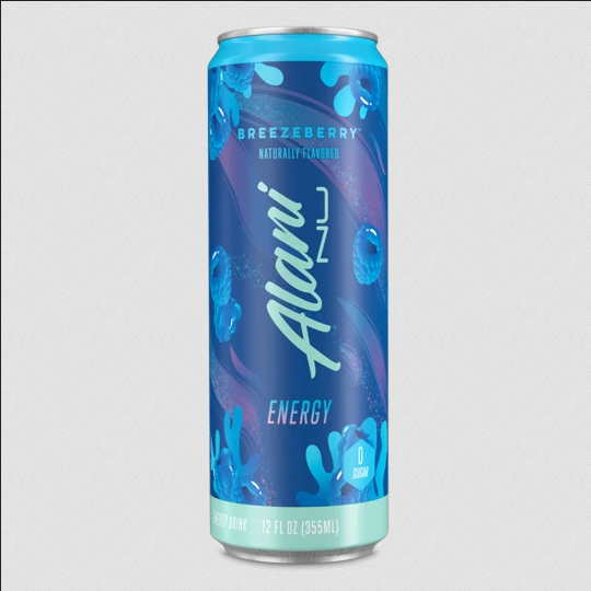 Alani Nu Energy Drink - Breezeberry - 12oz Cans (Single Cans)