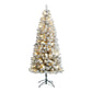 6.5 ft Pre-Lit G50 Color-Changing LED Trinity Flocked Pine Artificial Christmas Tree, Green, by Holiday Time
