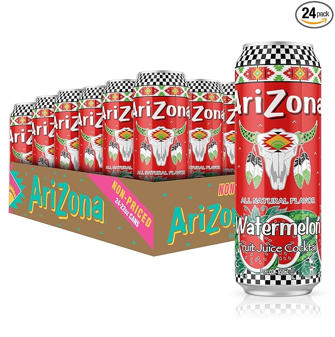 AriZona Watermelon Juice Cocktail - Big Can, 22 Fl Oz (Pack of 24)