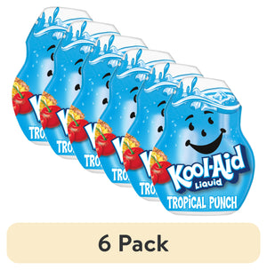 (6 pack) Kool-Aid Liquid Tropical Punch Naturally Flavored Soft Drink Mix, 1.62 fl oz Bottle