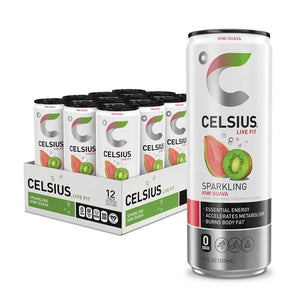 CELSIUS Sparkling Kiwi Guava, Functional Essential Energy Drink 12 fl oz Can (Pack of 12)