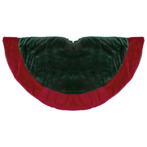 Northlight 26-Inch Dark Green With a Red Velveteen Border Christmas Tree Skirt