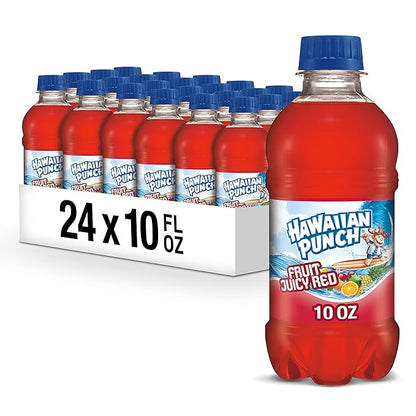 Hawaiian Punch Fruit Juicy Red, 10 fl oz bottles, 24 Count (4 Packs of 6)