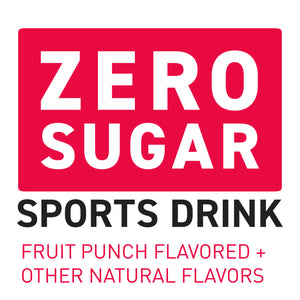 POWERADE Electrolyte Enhanced Zero Sugar Fruit Punch Sport Drink, 20 fl oz, 8 Count Bottles