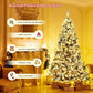 HONGGE 6ft Pre-Lit Holiday Christmas Tree w/ Snow Flocked Branches, 250 Warm White Lights