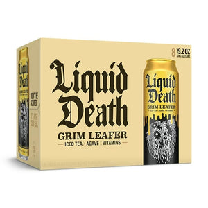 Liquid Death Iced Black Tea, Grim Leafer (Sweet Tea) 19.2 oz King Size Cans (8-Pack)