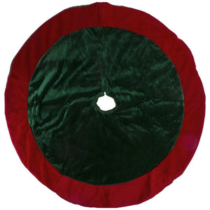 Northlight 26-Inch Dark Green With a Red Velveteen Border Christmas Tree Skirt