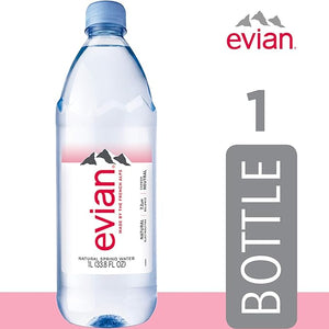 EVIAN Natural Spring Water, 1 LT