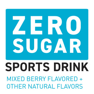 POWERADE Electrolyte Enhanced Zero Sugar Mixed Berry Sport Drink, 20 fl oz, 8 Count Bottles