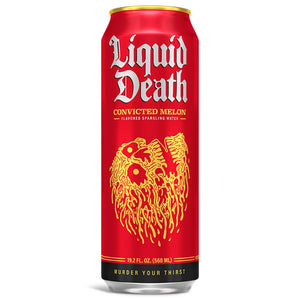 Liquid Death Sparkling Water, Convicted Melon 19.2 oz King Size Cans (8-Pack)