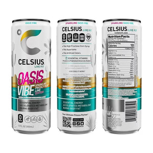 CELSIUS Sparkling Vibe Variety Pack II, Functional Essential Energy Drink 12 Fl Oz (Pack of 12)