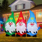 GOOSH 7.5 FT Christmas Inflatable Gnomes Outdoor Decoration Blow Up Yard Three Midgets Holding Hands with Built-in LEDs for Indoor Party Garden Lawn Decor