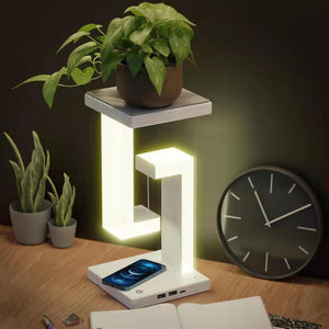 "Floating Balance Lamp: Wireless Charging Table Lamp"