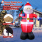 8 FT Christmas Inflatable Santa Claus Outdoor Decorations, Blow up Santa Claus with Gift Bag, Giant Santa Carrying Present Sack, Xmas Decor for Yard Garden Lawn, Built-in LED Lights, IP44 Waterproof