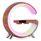 "G-Shaped LED Lamp: Bluetooth Speaker, Wireless Charger"