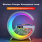 "G-Shaped LED Lamp: Bluetooth Speaker, Wireless Charger"