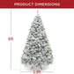 SUGIFT 6ft Snow Flocked Christmas Tree, Unlit Holiday Decor