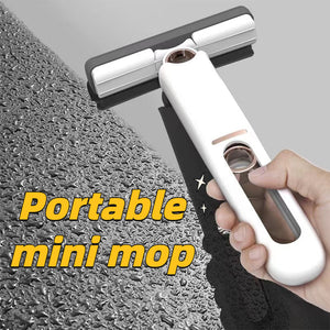 "Portable Self-Squeeze Mini Mop: Effortless Cleaning Solution"