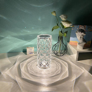 "Nordic Crystal USB Table Lamp: Touch Dimming Night Light"