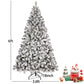 HONGGE 6ft Pre-Lit Holiday Christmas Tree w/ Snow Flocked Branches, 250 Warm White Lights