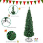 Giantex 5FT Pencil Christmas Tree, Premium Hinged Pine, Metal Legs