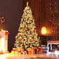 HONGGE 6ft Pre-Lit Holiday Christmas Tree w/ Snow Flocked Branches, 250 Warm White Lights