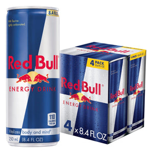 Red Bull Energy Drink, 8.4 fl oz, Pack of 4 Cans