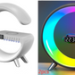 "G-Shaped LED Lamp: Bluetooth Speaker, Wireless Charger"